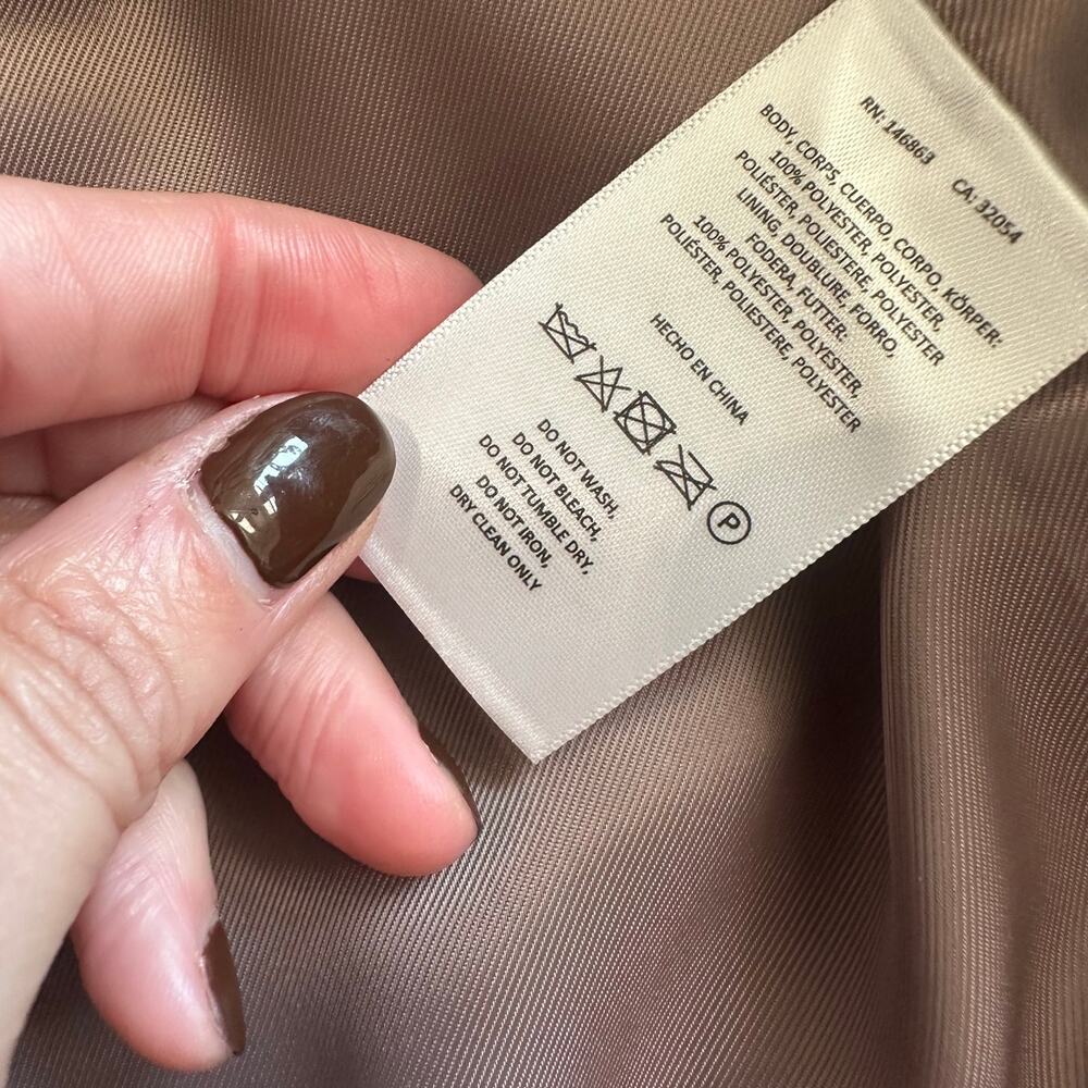 Anthropologie Mare Mare Taupe, Long Sleeve, Button Front Mini Dress NWT- 2XS - Picture 7 of 12